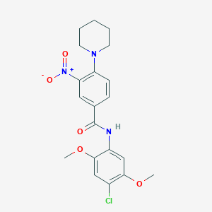 molecular formula C20H22ClN3O5 B4155427 N-(4-chloro-2,5-dimethoxyphenyl)-3-nitro-4-(1-piperidinyl)benzamide 