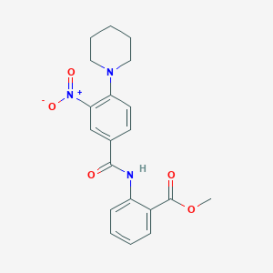 molecular formula C20H21N3O5 B4155432 methyl 2-{[3-nitro-4-(1-piperidinyl)benzoyl]amino}benzoate 