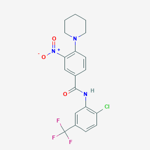 molecular formula C19H17ClF3N3O3 B4155441 N-[2-chloro-5-(trifluoromethyl)phenyl]-3-nitro-4-(1-piperidinyl)benzamide 