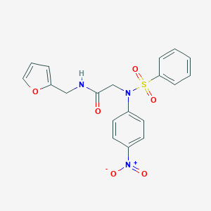 molecular formula C19H17N3O6S B415545 N-(2-furylmethyl)-2-[4-nitro(phenylsulfonyl)anilino]acetamide 