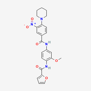 N-(2-methoxy-4-{[3-nitro-4-(1-piperidinyl)benzoyl]amino}phenyl)-2-furamide