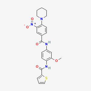 N-(2-methoxy-4-{[3-nitro-4-(1-piperidinyl)benzoyl]amino}phenyl)-2-thiophenecarboxamide