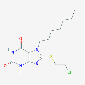 molecular formula C15H23ClN4O2S B415547 8-[(2-chloroethyl)sulfanyl]-7-heptyl-3-methyl-3,7-dihydro-1H-purine-2,6-dione 