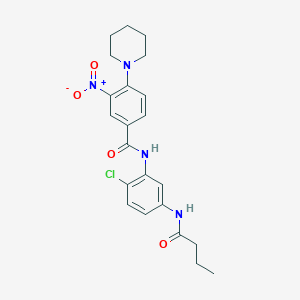 molecular formula C22H25ClN4O4 B4155479 N-[5-(butyrylamino)-2-chlorophenyl]-3-nitro-4-(1-piperidinyl)benzamide 