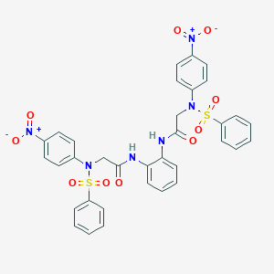 molecular formula C34H28N6O10S2 B415548 2-[4-nitro(phenylsulfonyl)anilino]-N-[2-({[4-nitro(phenylsulfonyl)anilino]acetyl}amino)phenyl]acetamide 