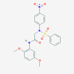 molecular formula C22H21N3O7S B415549 N-(2,5-dimethoxyphenyl)-2-[4-nitro(phenylsulfonyl)anilino]acetamide 