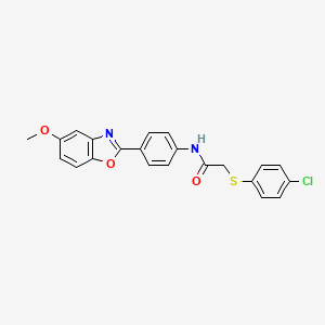 2-[(4-chlorophenyl)thio]-N-[4-(5-methoxy-1,3-benzoxazol-2-yl)phenyl]acetamide