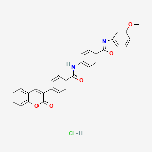 molecular formula C30H21ClN2O5 B4155497 N-[4-(5-methoxy-1,3-benzoxazol-2-yl)phenyl]-4-(2-oxo-2H-chromen-3-yl)benzamide hydrochloride 