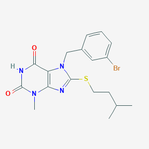 7-(3-bromobenzyl)-8-(isopentylsulfanyl)-3-methyl-3,7-dihydro-1H-purine-2,6-dione