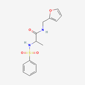 molecular formula C14H16N2O4S B4155541 N~1~-(2-furylmethyl)-N~2~-(phenylsulfonyl)alaninamide 