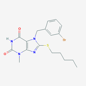 molecular formula C18H21BrN4O2S B415555 7-(3-Bromo-benzyl)-3-methyl-8-pentylsulfanyl-3,7-dihydro-purine-2,6-dione CAS No. 326918-95-0