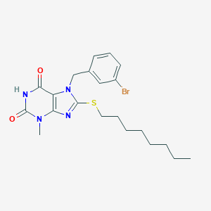 molecular formula C21H27BrN4O2S B415556 7-(3-bromobenzyl)-3-methyl-8-(octylsulfanyl)-3,7-dihydro-1H-purine-2,6-dione 