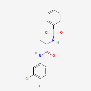 2-(benzenesulfonamido)-N-(3-chloro-4-fluorophenyl)propanamide