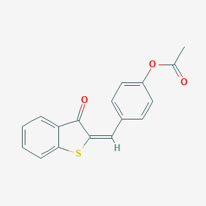 molecular formula C17H12O3S B415557 4-[(3-oxo-1-benzothien-2(3H)-ylidene)methyl]phenyl acetate 