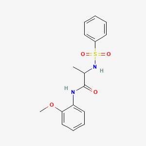 molecular formula C16H18N2O4S B4155570 N~1~-(2-methoxyphenyl)-N~2~-(phenylsulfonyl)alaninamide 