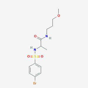 molecular formula C13H19BrN2O4S B4155616 2-[(4-bromophenyl)sulfonylamino]-N-(3-methoxypropyl)propanamide 