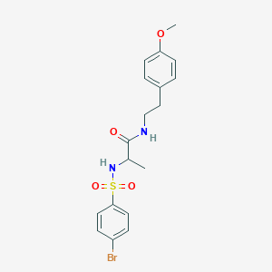 molecular formula C18H21BrN2O4S B4155618 2-[(4-bromophenyl)sulfonylamino]-N-[2-(4-methoxyphenyl)ethyl]propanamide 