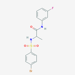 2-[(4-bromophenyl)sulfonylamino]-N-(3-fluorophenyl)propanamide