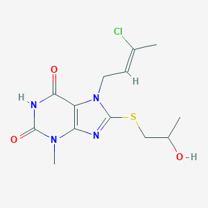 7-(3-chloro-2-butenyl)-8-[(2-hydroxypropyl)sulfanyl]-3-methyl-3,7-dihydro-1H-purine-2,6-dione