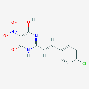 molecular formula C12H8ClN3O4 B415571 2-[2-(4-chlorophenyl)vinyl]-6-hydroxy-5-nitro-4(3H)-pyrimidinone 