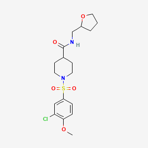 molecular formula C18H25ClN2O5S B4155711 1-[(3-chloro-4-methoxyphenyl)sulfonyl]-N-(tetrahydro-2-furanylmethyl)-4-piperidinecarboxamide 