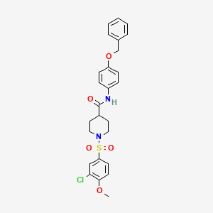 molecular formula C26H27ClN2O5S B4155714 N-[4-(benzyloxy)phenyl]-1-[(3-chloro-4-methoxyphenyl)sulfonyl]-4-piperidinecarboxamide 