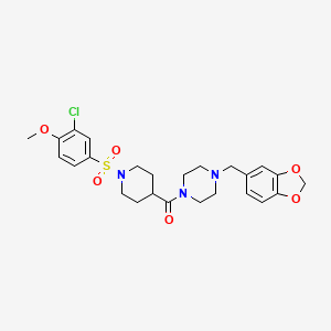 1-(1,3-benzodioxol-5-ylmethyl)-4-({1-[(3-chloro-4-methoxyphenyl)sulfonyl]-4-piperidinyl}carbonyl)piperazine