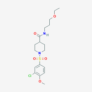 1-[(3-chloro-4-methoxyphenyl)sulfonyl]-N-(3-ethoxypropyl)-4-piperidinecarboxamide