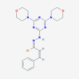 N-[4,6-di(4-morpholinyl)-1,3,5-triazin-2-yl]-3-phenyl-2-propenehydrazonoyl bromide