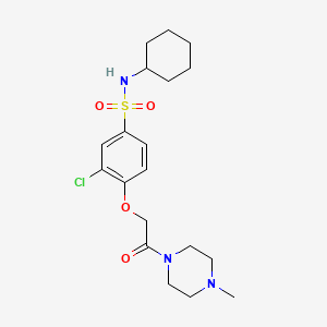 molecular formula C19H28ClN3O4S B4155736 3-chloro-N-cyclohexyl-4-[2-(4-methylpiperazin-1-yl)-2-oxoethoxy]benzenesulfonamide 