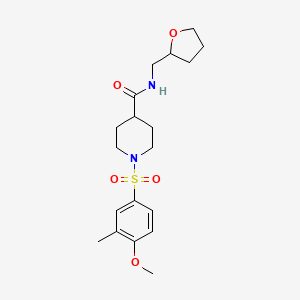 molecular formula C19H28N2O5S B4155760 1-[(4-methoxy-3-methylphenyl)sulfonyl]-N-(tetrahydro-2-furanylmethyl)-4-piperidinecarboxamide 