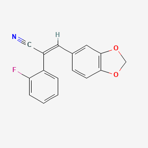 molecular formula C16H10FNO2 B4155780 (E)-3-(1,3-benzodioxol-5-yl)-2-(2-fluorophenyl)prop-2-enenitrile 