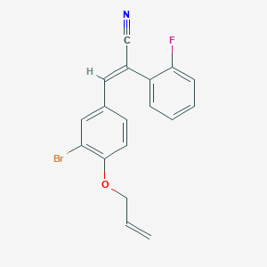 molecular formula C18H13BrFNO B4155782 (2E)-3-[3-bromo-4-(prop-2-en-1-yloxy)phenyl]-2-(2-fluorophenyl)prop-2-enenitrile 