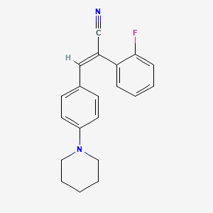 molecular formula C20H19FN2 B4155789 (2E)-2-(2-fluorophenyl)-3-[4-(piperidin-1-yl)phenyl]prop-2-enenitrile 