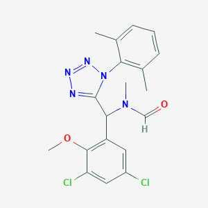 molecular formula C19H19Cl2N5O2 B415579 (3,5-dichloro-2-methoxyphenyl)[1-(2,6-dimethylphenyl)-1H-tetraazol-5-yl]methyl(methyl)formamide 