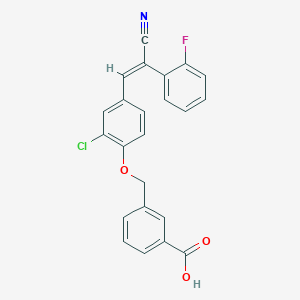 molecular formula C23H15ClFNO3 B4155796 3-({2-chloro-4-[2-cyano-2-(2-fluorophenyl)vinyl]phenoxy}methyl)benzoic acid 