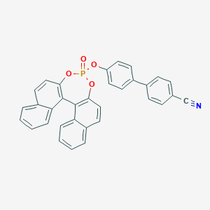 molecular formula C33H20NO4P B415580 4-[4-[(13-oxo-12,14-dioxa-13λ5-phosphapentacyclo[13.8.0.02,11.03,8.018,23]tricosa-1(15),2(11),3,5,7,9,16,18,20,22-decaen-13-yl)oxy]phenyl]benzonitrile 