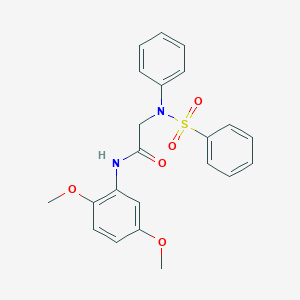 molecular formula C22H22N2O5S B415581 N-(2,5-dimethoxyphenyl)-2-[(phenylsulfonyl)anilino]acetamide 