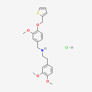 2-(3,4-dimethoxyphenyl)-N-[[3-methoxy-4-(thiophen-2-ylmethoxy)phenyl]methyl]ethanamine;hydrochloride