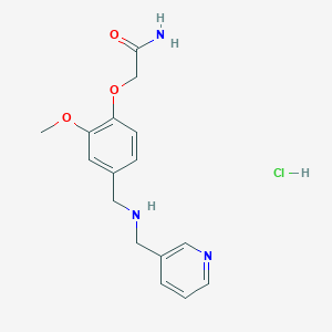 2-[2-Methoxy-4-[(pyridin-3-ylmethylamino)methyl]phenoxy]acetamide;hydrochloride