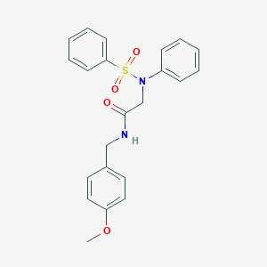 molecular formula C22H22N2O4S B415586 N-(4-methoxybenzyl)-2-[(phenylsulfonyl)anilino]acetamide 