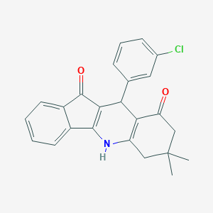 molecular formula C24H20ClNO2 B415590 10-(3-chlorophenyl)-7,7-dimethyl-6,7,8,10-tetrahydro-5H-indeno[1,2-b]quinoline-9,11-dione CAS No. 494840-21-0