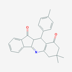 molecular formula C25H23NO2 B415591 7,7-dimethyl-10-(4-methylphenyl)-7,8,10,10a-tetrahydro-6H-indeno[1,2-b]quinoline-9,11-dione 