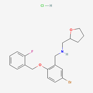 molecular formula C19H22BrClFNO2 B4155922 {5-bromo-2-[(2-fluorobenzyl)oxy]benzyl}(tetrahydro-2-furanylmethyl)amine hydrochloride 