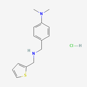 molecular formula C14H19ClN2S B4155940 N,N-dimethyl-4-[(thiophen-2-ylmethylamino)methyl]aniline;hydrochloride 