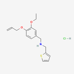 1-(3-ethoxy-4-prop-2-enoxyphenyl)-N-(thiophen-2-ylmethyl)methanamine;hydrochloride