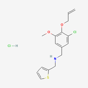 molecular formula C16H19Cl2NO2S B4155967 N-[(3-chloro-5-methoxy-4-prop-2-enoxyphenyl)methyl]-1-thiophen-2-ylmethanamine;hydrochloride 