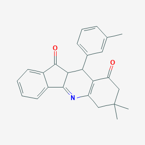 molecular formula C25H23NO2 B415598 7,7-dimethyl-10-(3-methylphenyl)-7,8,10,10a-tetrahydro-6H-indeno[1,2-b]quinoline-9,11-dione 
