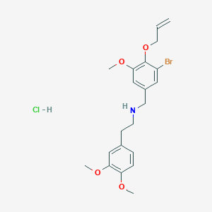 N-[(3-bromo-5-methoxy-4-prop-2-enoxyphenyl)methyl]-2-(3,4-dimethoxyphenyl)ethanamine;hydrochloride