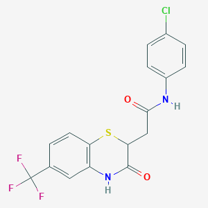 N-(4-chlorophenyl)-2-[3-oxo-6-(trifluoromethyl)-3,4-dihydro-2H-1,4-benzothiazin-2-yl]acetamide